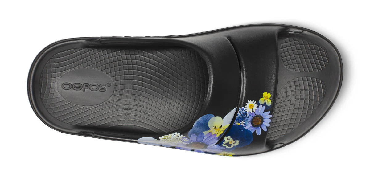 OOFOS OOAHH LIMITED BLACK BLOSSOM – SHOES-n-FEET