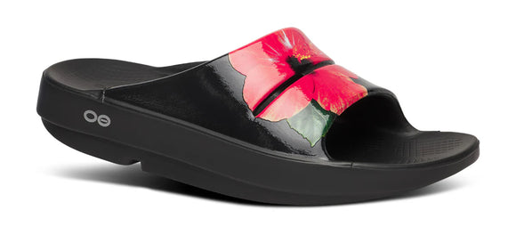 OOFOS OOAHH SLIDE HIBISCUS